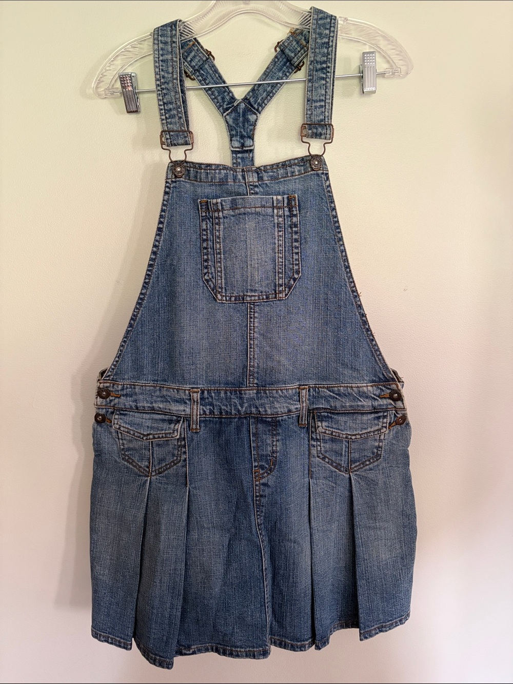 L.E.I. Sophia Denim Overall Skirt - Blue size 14